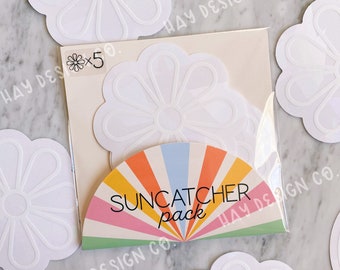 Flower Suncatcher Pack | Rainbow Maker | Prismatic Window Decal