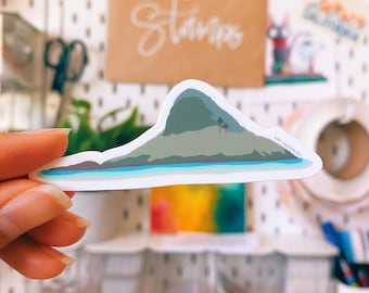 Chinaman's Hat Oahu Hawaii Sticker: Tropical Island Die-Cut