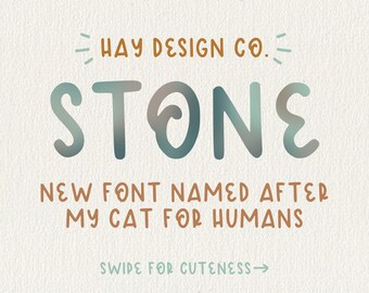 Fuente de burbuja manuscrita Stone / Fuente gruesa / Descarga instantánea