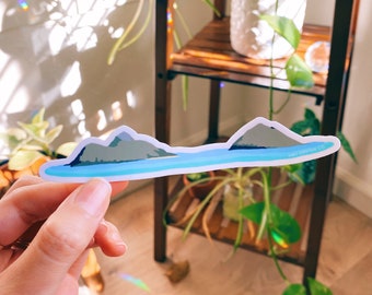 Lanikai Mokes Sticker: Oahu Hawaii Tropical Island Art