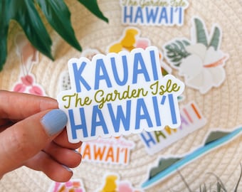 Kauai Hawaii Sticker: "The Garden Isle" Die-Cut Vinyl
