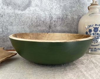 12" Painted Sugar Maple Bowl/Salad Bowls/Serving Dish/Serving Bowl/Wooden/Handmade/Bowls/Wedding Gift/Gifts for her/Reclaimed