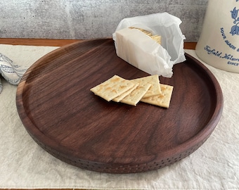 12" Black Walnut Plate/Platter/Serving Dish/Serving Platter/Tray/Bowl/Wood/Wooden/Hosting/Farmhouse/Decor/Plates/Handmade