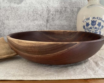 13" Figured Black Walnut Bowl/Salad Bowl/Salad Server/Popcorn Bowl/Wedding Gift/Housewarming/Black/Serving Dish/Decor/Farmhouse/Wood Gift