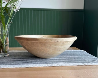 15" Maple Wood Bowl/Salad Bowl/Wooden Bowl/Salad Server/Serving Dish/Serving Bowl/Wedding Gift/Housewarming/Handmade/Reclaimed Wood