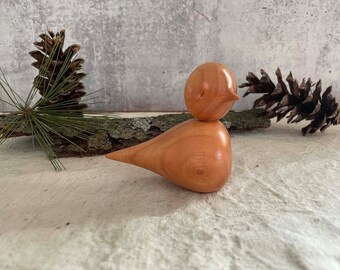 Small Cherry Wood Bird/Wooden/Figurine/Bird Lover Gift/Birdhouse/Handmade/Home Decor/Spring Decor