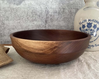 12" Black Walnut Salad Bowl/Bowls/Serving Dish/Serving Bowl/Wedding Gift/Wedding Gift/Popcorn Bow/Snack Bowl/Decor/Farmhouse