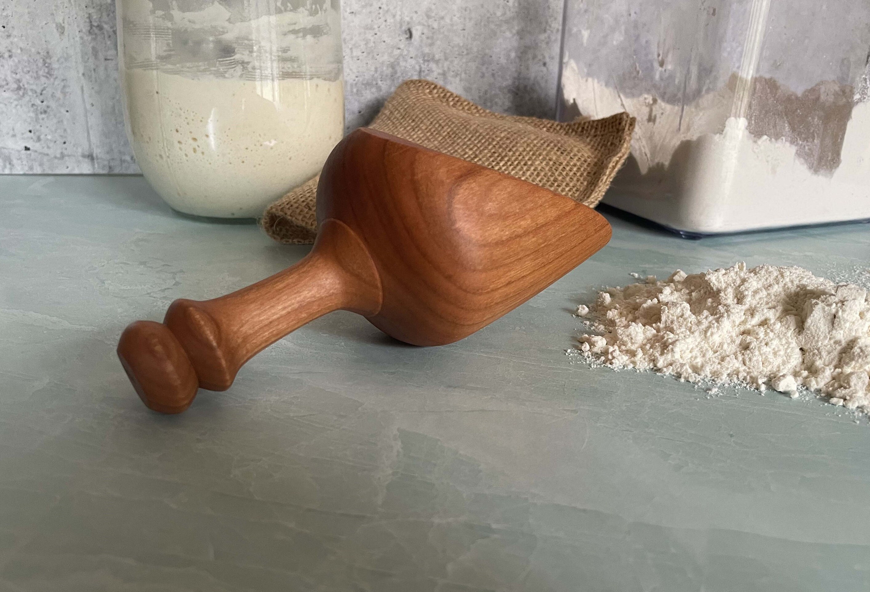 Cherry Wood Flour Scoop/flour Spoon/wooden - Etsy
