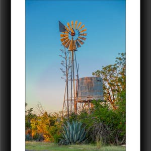 Fine Art Print of Windmill in Marathon, Texas, Windmill, Photograph
