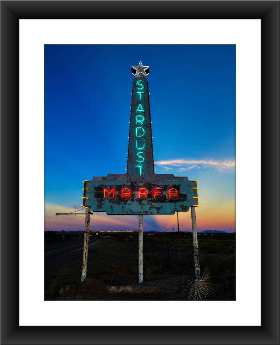 Fine Art Print of the Stardust Motel Neon Sign at Sunset in Marfa ...