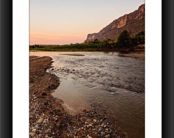 Impresión artística del Cañón de Santa Elena en el Parque Nacional Big Bend, Texas, Puesta de sol, Río Grande, Río, Puesta de sol, Fotografía