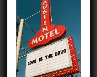 A Fine Art Print of the Austin Motel Sign in Austin, Texas