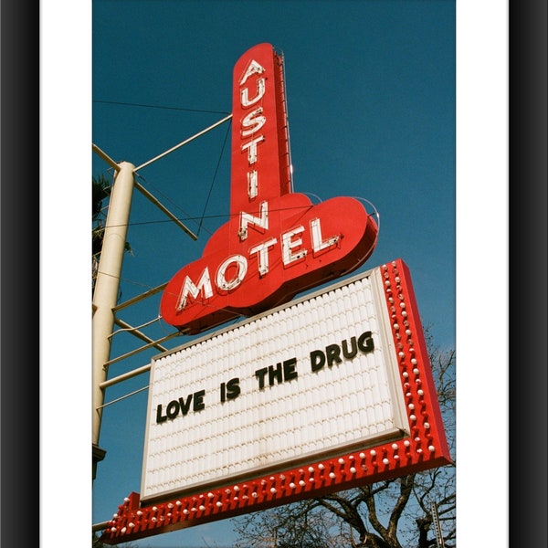 A Fine Art Print of the Austin Motel Sign in Austin, Texas