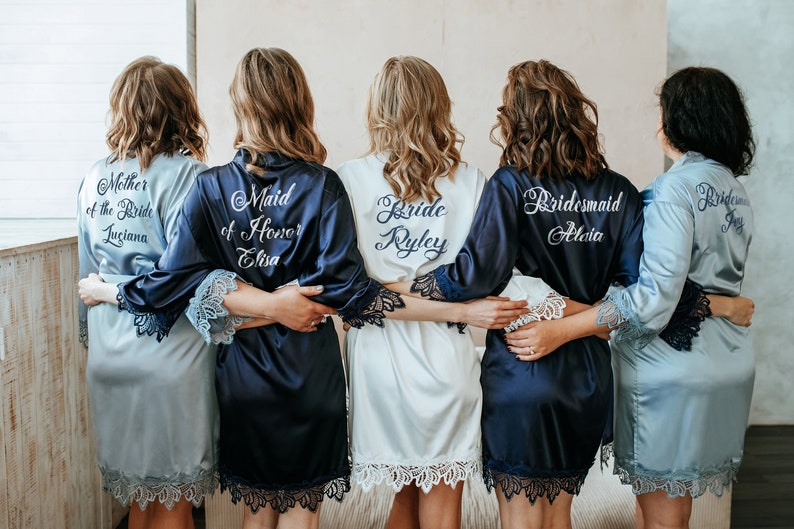 Dusty Blue Bridesmaid Robes/silky Robe for Women/bridal Robe Etsy Australia