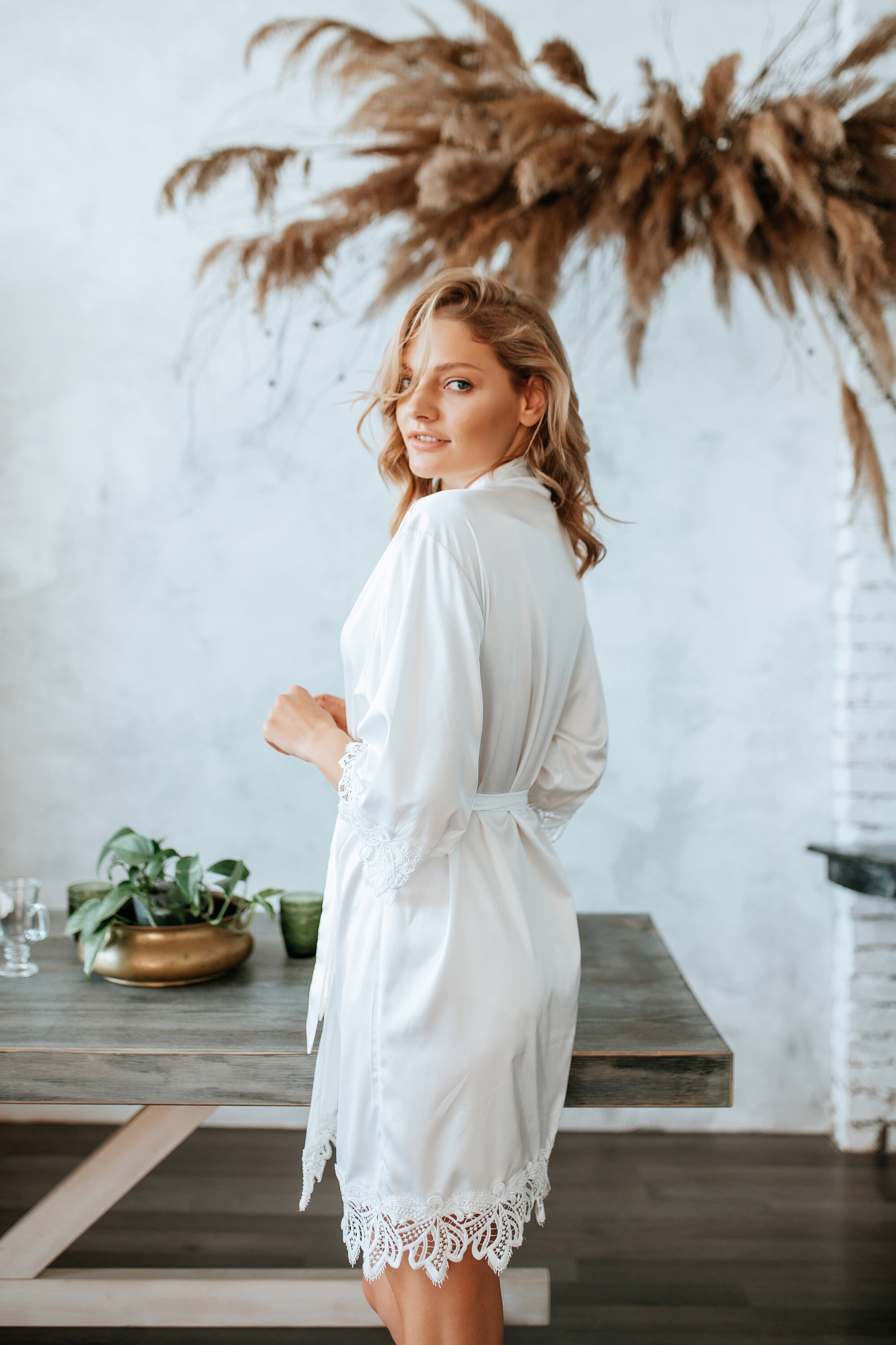 Sage Green Bridesmaid Robe/Embroidered Bridal Robe/Bride Etsy