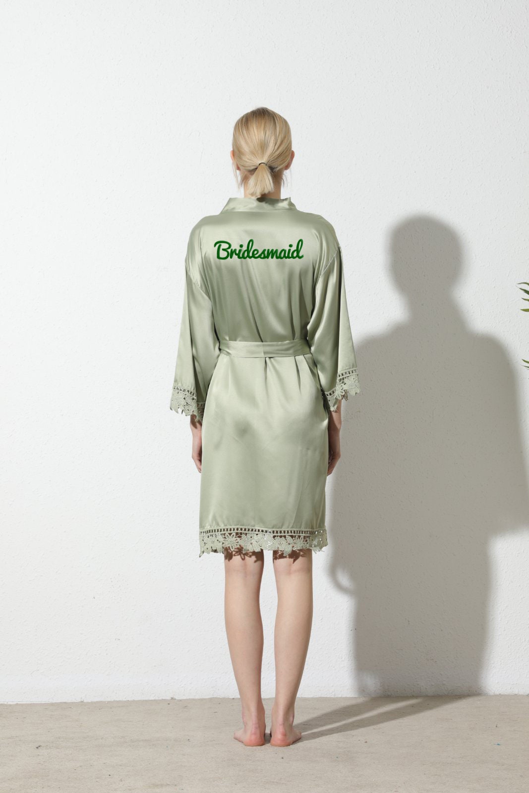Sage Green Bridesmaid Robe/Embroidered Bridal Robe/Bride Etsy