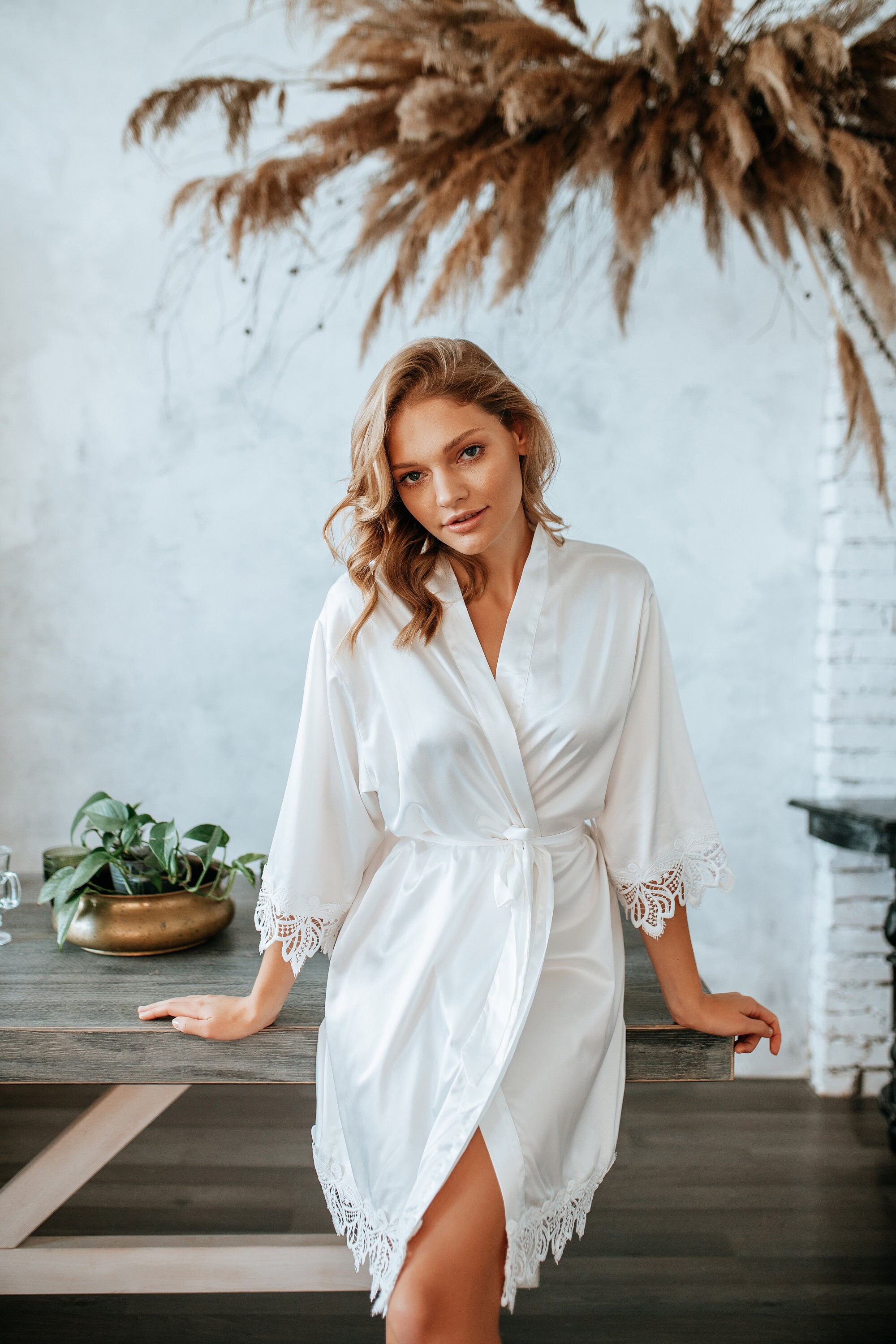 dusty blue bridesmaid robes