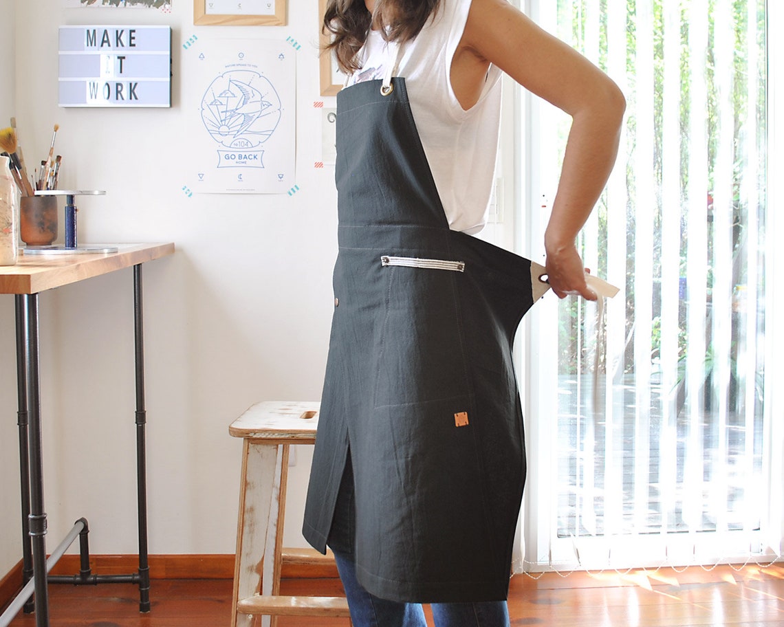 Original Split Leg Apron. Pottery Apron for Woman. Japanese Etsy