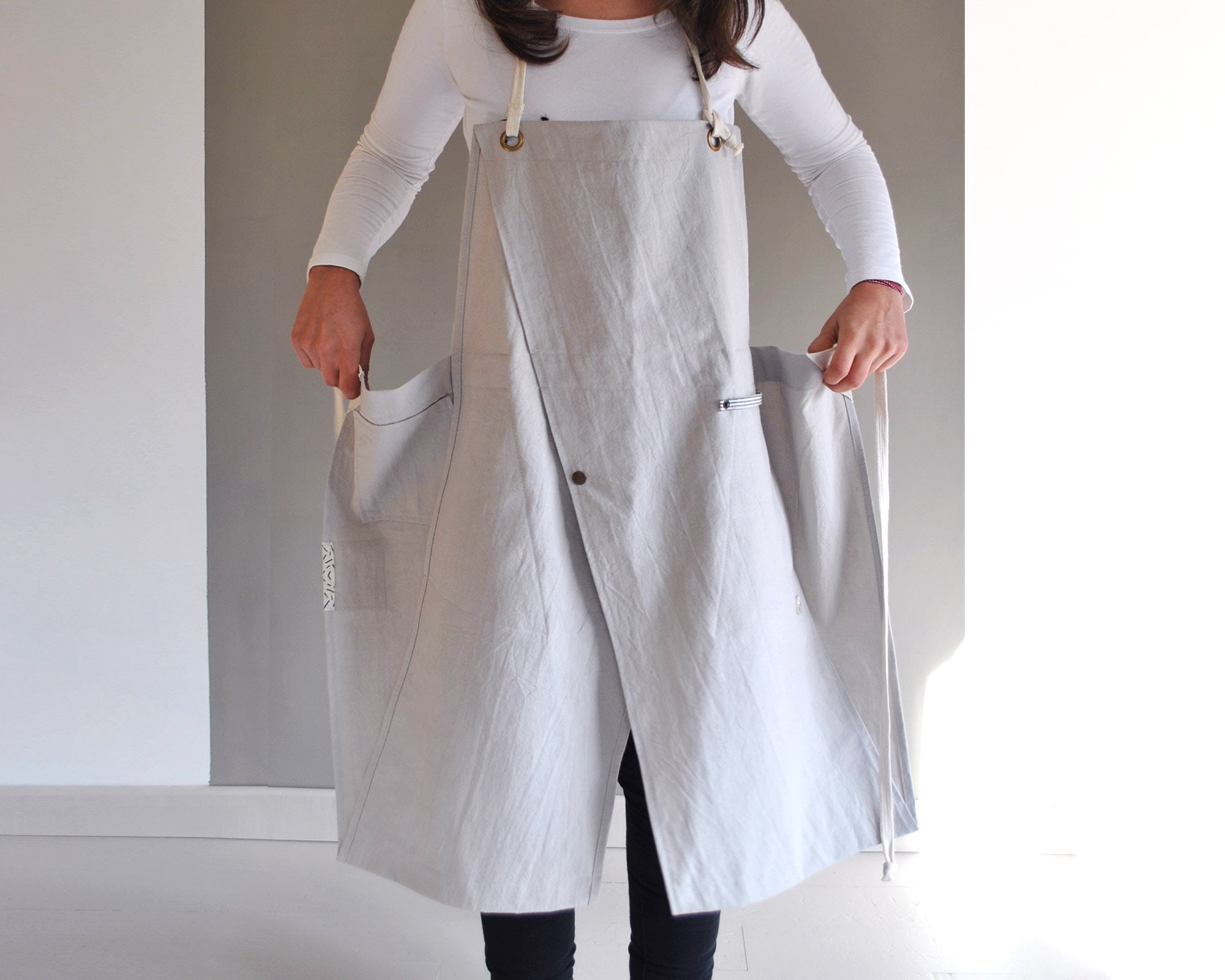 Original Split Leg Apron. Pottery Apron for Woman. Japanese Etsy