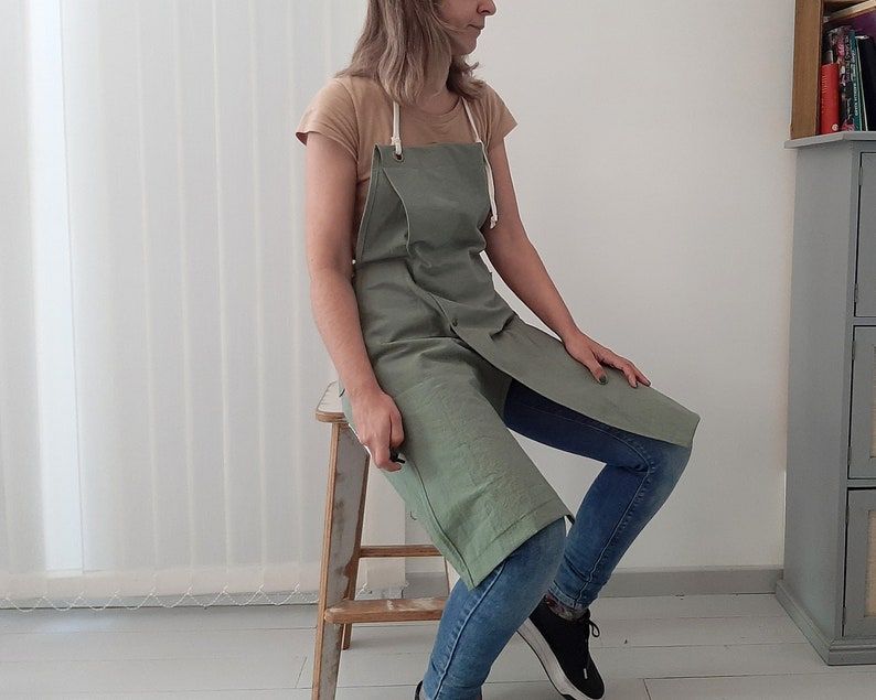 Original Split Leg Apron. Pottery Apron for Woman. Japanese Etsy