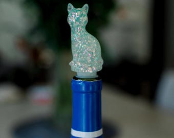 Glitter Cat Wine Bottle Stopper