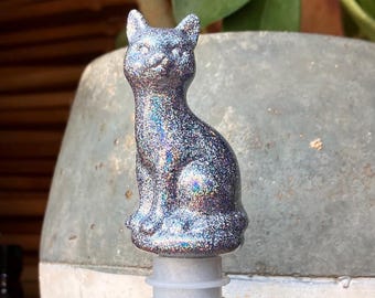 DISCO BALL Holographic Cat Wine Bottle Stopper
