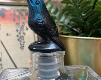 Raven Wine Bottle Stopper- Witchy Kitschy Handmade Bar Ware