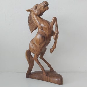 Leg Raised Horse - Wood Carving
