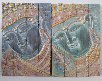 Großes faltbares goldenes Buddha Wand-Portrait - Wandbehang