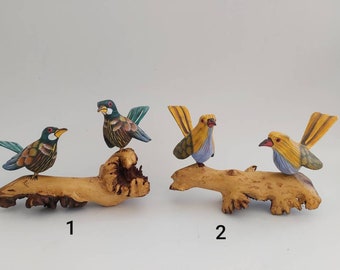 Double tropical Birds - Wood Carving