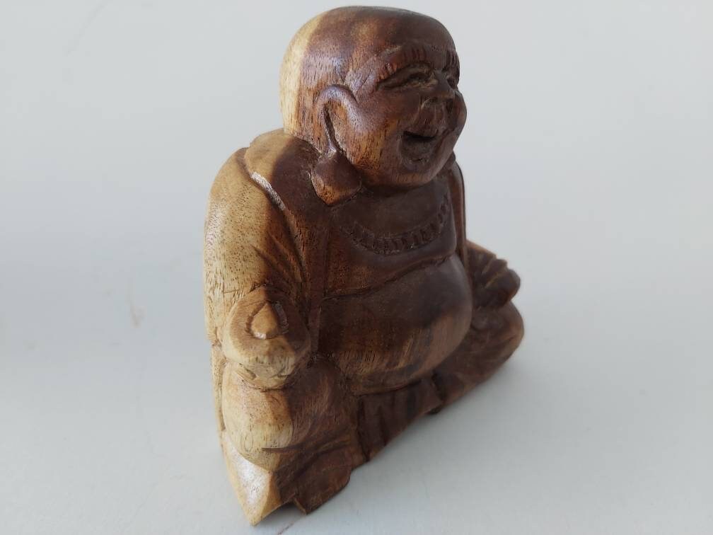 Happy Fat Buddha/wooden Fat Buddha / Wood Carving/ Fat Buddha | Etsy