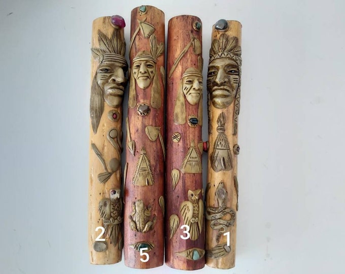 Cactus Rain Stick. Native Americans and Semi Precious Stones Decor. Etsy