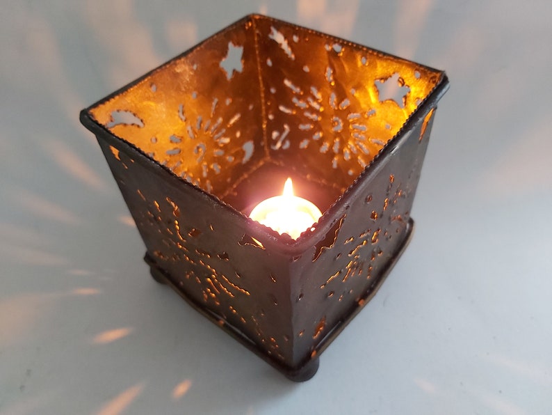Metal Candle Holder / Handmade Welded Metal Candle Holder / Etsy