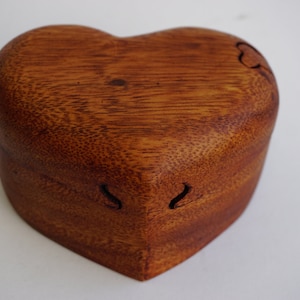 Wooden Heart Puzzle Box - Wood Carving