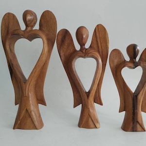 Hand carved Angel / Angel sculpture  /Wooden figurine / Wood carving.