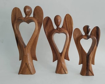 Hand carved Angel / Angel sculpture  /Wooden figurine / Wood carving.