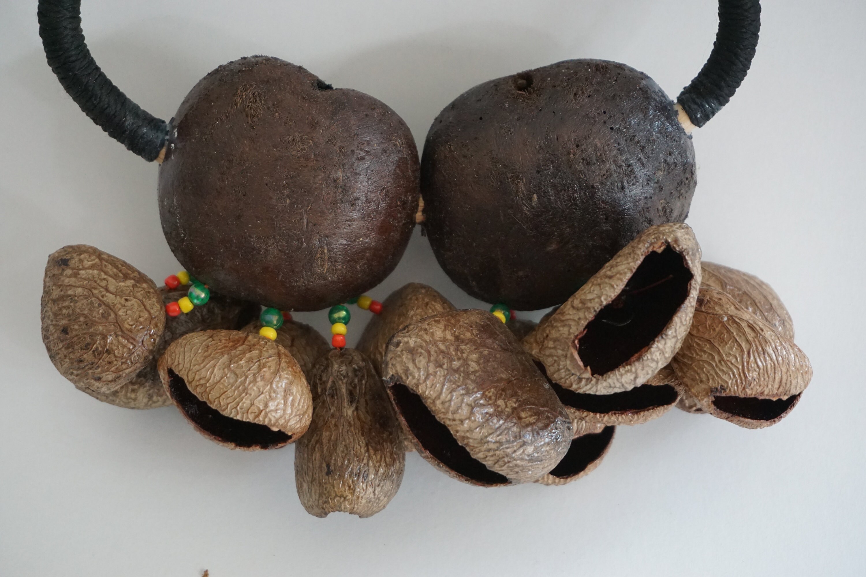 A Handheld Shaker made of Tree Nut Shells Handicraft Etsy