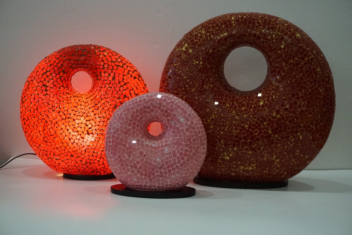 Donut Lampshade / Mosaic Donut Lamp / Handmade Mosaic / Etsy