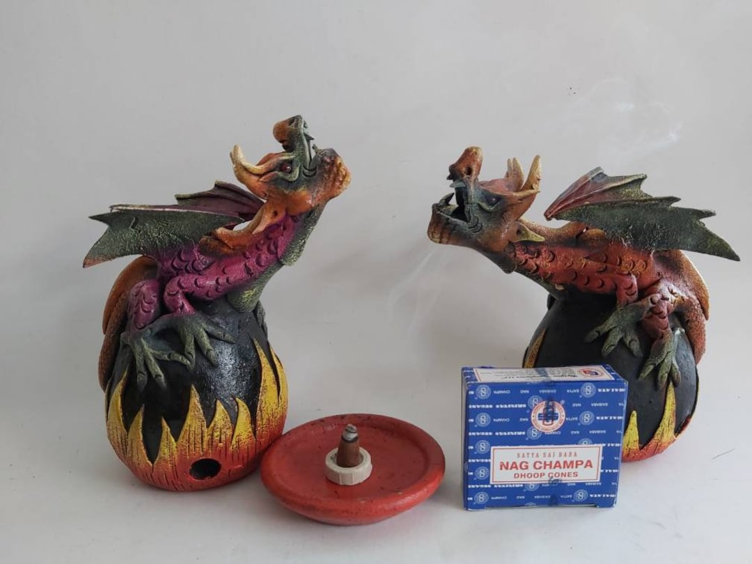 Smoking Dragon / Incense Cone Holder / Incense Cone Burner. Etsy
