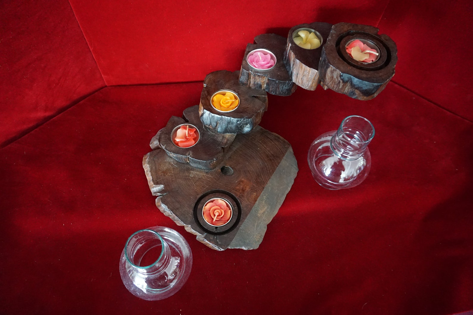 Retractable Spiral Candle Holder Natural Wood Etsy