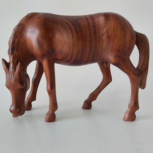 Handmade wooden horse / Wooden figurine / Home decor / Wood carving.