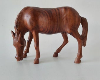 Handmade wooden horse / Wooden figurine / Home decor / Wood carving.