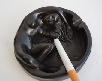 Soviet ashtray metal Vintage USSR Naked girl,Figurine Sexy Women Russian,Smoking accessories,Tobacciana Ashtrays,smoker gift,place jewelry