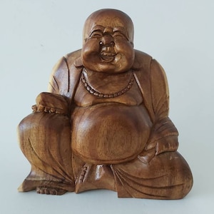 Happy fat Buddha/ Fat Buddha statue/Wooden Fat Buddha / Wood carving