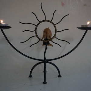 Metal candle holder / Dolphin Candle Holder / Welded and carved by hand / Home decor.