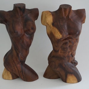 Wooden Male and Female Torso / Wood Carving
