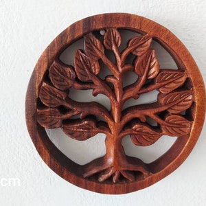 Wooden Tree of Life / Circular Frame /Wall decor / Wood Carving image 7