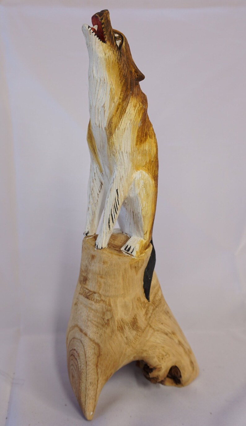 Hand Carved and Painted Wolves / Home Decor. Etsy UK