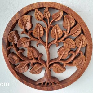 Wooden Tree of Life / Circular Frame /Wall decor / Wood Carving image 9
