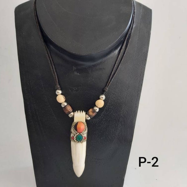 Amazonian Crocodile tooth necklace / Crocodile tooth Choker / tooth  pendant.